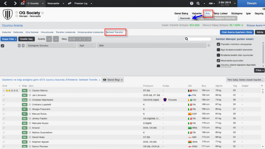 serbest transfer